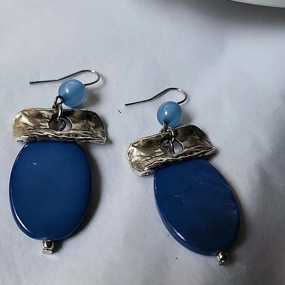 Previously Loved Blue Beaded  Earrings